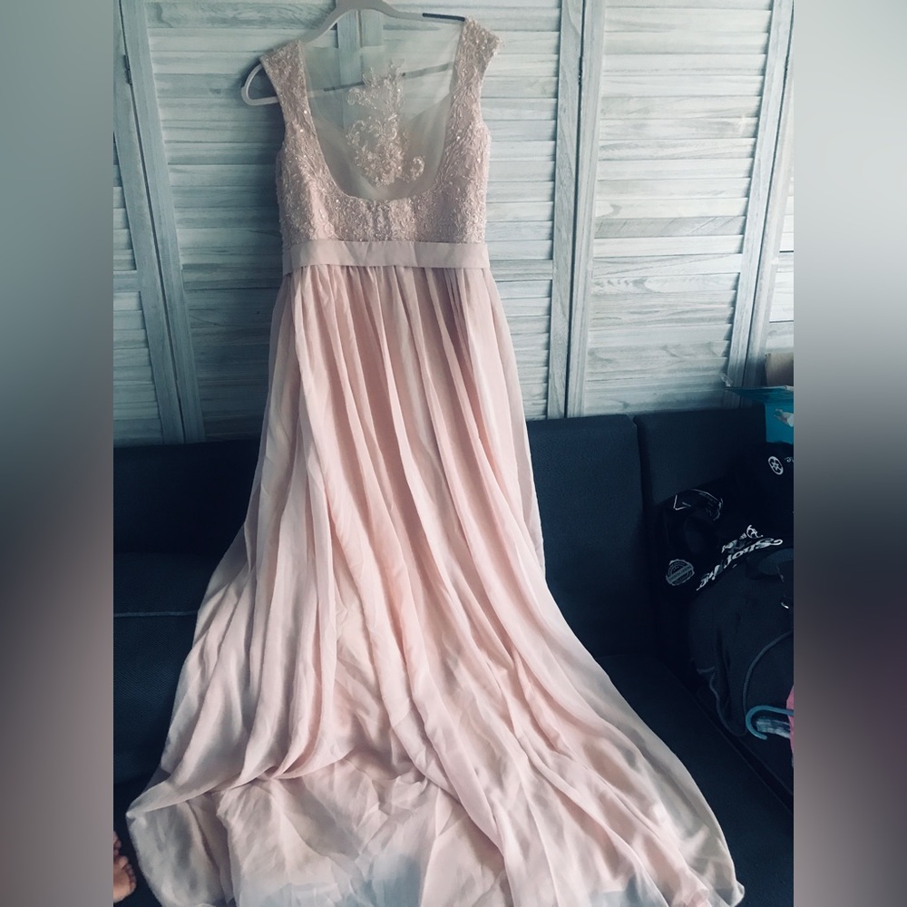 Never worn Size 14 Blush pink gown dress / Beautiful embellishment
